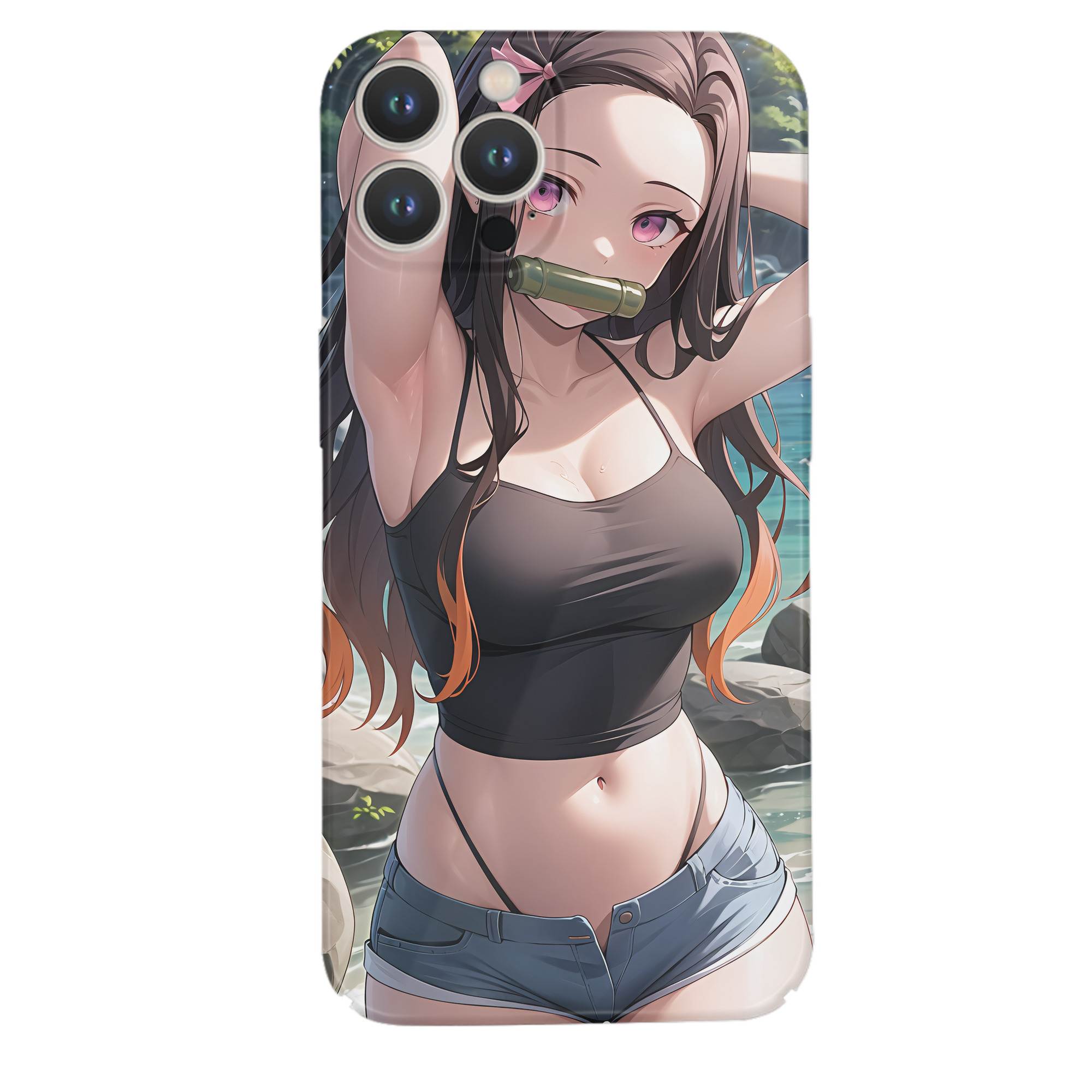 （画像用） 鬼滅の刃（きめつのやいば）竈門 禰󠄀豆子／かまど ねずこ Kamado Nezuko 【iPhone 14シリーズ対応】ハードケース